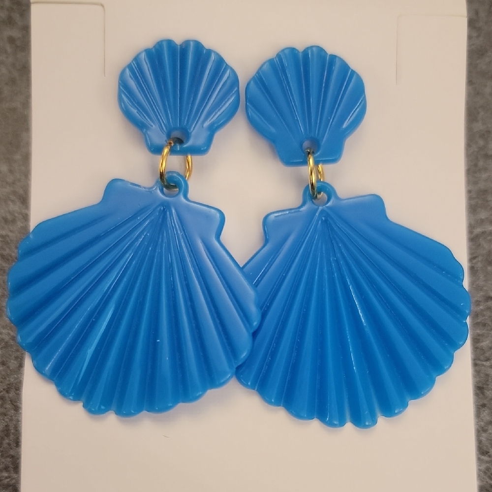 Fashion Jewelry Blue Shell Earrings